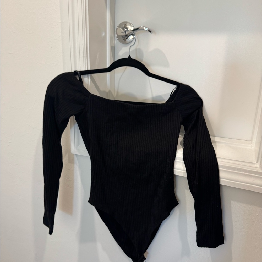 Forever 21 Black Long Sleeve Bodysuit